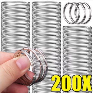 20-200Pcs 25mm Round Flat Split Keychain Polished Metal Blank Key Rings Heavy Duty Strong Keyring Holder for DIY Findings