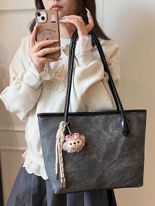Trendy American Coffee Academy Style Womens Tote Bag Underarm Single Shoulder Bag Lazy Fashion Girls Bag Casual Tote