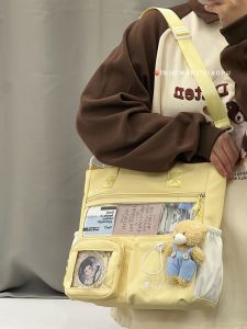 Original Transparent Crossbody Pain Bag for Class And Makeup Class Handheld Shoulder Bag Anime Conventions Youth Nylon Bag