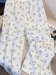 Quần Ống Rộng in Hình Mèo Cổ Điển Cỡ Lớn 300 Pound Quần Dài Thường Ngày Cho Nam Và Nữ Rộng Rãi Che Phủ Thịt Quần Ống Đứng Dài Đến Sàn