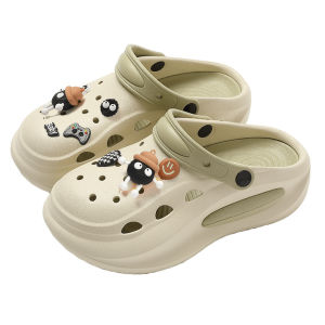 Womens Summer 2025 New Thick Bottomed Slip-On Sandals Anti-Slip Odor-Resistant Beach Slippers EVA Material Easy to Wear And Comfortable