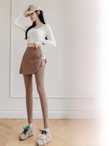 MiiOW | กางเกงโยคะทรงฉลามสตรีเอวสูง ทรงสลิมฟิต ทรงเข้ารูป กางเกงขายาวลำลองสำหรับฤดูใบไม้ร่วงและฤดูหนาว ผ้าโพลีเอสเตอร์และยางยืด