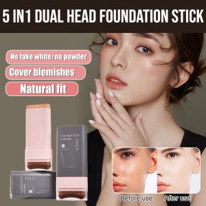 5 In1 Dual Head Foundation Stick Foundation Stick 5 In1 Dual Head Makeup Clear Moisturizing Brightening Skin Covering Spots And Pimples Water-Like Radiance Makeup Tool