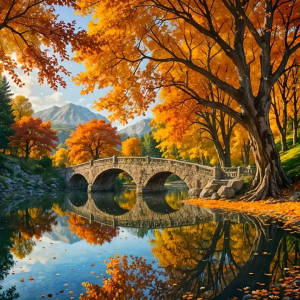 Huacan Autumn Forest Tree Fallen Leaves Diamond Painting Nature Landscape 5D Full Drill Mosaic Art Lake Rhinestone Pictures