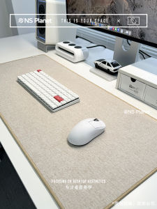 NS Cotton Linen Mouse Pad Oversized Shock Absorption Noise Reduction Non Slip Thickened Linen Custom Size Washed Desk Cushion