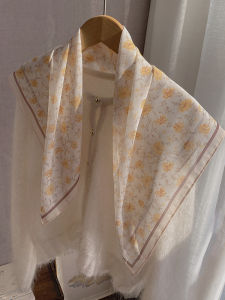 Spring Fashion Floral Print Silk Scarf 70cm Square Necktie Autumn Winter Womens Scarf for Coat Fresh Style Chinese Style