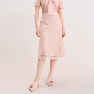 Koradior | Elegant Embroidered High-Waist Skirt