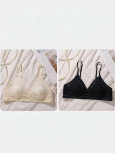 French Small Bust Gathering Wire-Free Anti-Projection Comfortable Brassiere