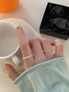 Ultra-Thin Fashionable Ring for Women Irregular Folded Index Finger Ring Unique Design Open Band High-End Sensation Trendy
