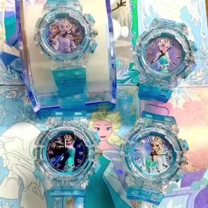Frozen Princess Elsa Anna Pattern Children LED Light Kids Digital Watches for Boys Girls Colorful