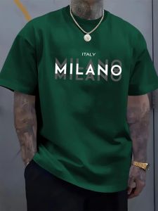 Mens summer casual comfortable breathable round neck T-shirt with letters and various shadow patterns outdoor fashion top