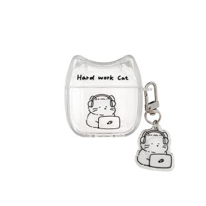 Cute Cat And Dog Work Airpods pro 3 4 Wireless Bluetooth Earphone Case Compatible with  Airpods 1 2 Protective Cover Couple Style