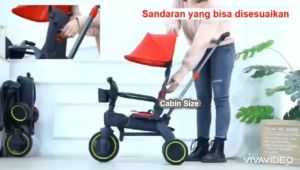 HAPYEE Sepeda Roda Tiga Lipat Multifungsi Dengan Ukuran Kabin Kids Tricycles Baby Travel Systems