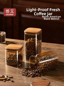 Food Grade Coffee Bean & Tea Storage Glass Vacuum Seal Container