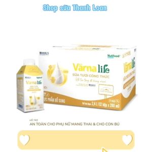 (HSD T4-2026) Thùng 12 Hộp/ Lốc 6 Hộp Giấy Varna Life Sữa Tươi Công Thức Hỗ Trợ Xương Khớp (Xanh) 200ml.
