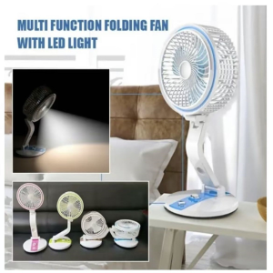 Multifunction USB Charging Folding Mini Fan with Led Light Mini 360 Rotation Folding Table Lamp Built In Battery Desktop Fan Desk Light USB Rechargeable Folding Fan Lamp Plug LED Light
