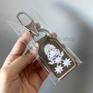 พวงกุญแจตำรวจ ผ้าสี สนว ปักขาว