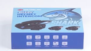 GEARELEC Shark ชุดหูฟังอินเตอร์คอมติดหมวกกันน็อค บลูทูธ 5.1 กันน้ำ IP67 แบ่งปันเพลง วิทยุเอฟเอ็ม การลดเสียงอัจฉริยะ CVC & DSP แฮนด์ฟรี ชุดหูฟังบลูทูธหมวกกันน็อคอินเตอร์คอมแบบกลุ่มสำหรับผู้ขับขี่ 2 คน