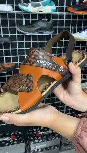 Sandal Kulit Pria Casual Slip On Sendal Cowok Slide Slop Khamzo K10