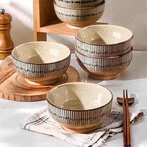 2/4 Bộ Bát Sứ Dày 4.5 Inch Thiết Kế Tráng Men Thân Thiện Với Môi Trường An Toàn Cho Lò Vi Sóng Cho Salad Cơm Món Tráng Miệng Súp Mì