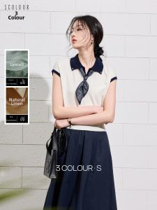 3COLOUR·S | Polo Linen Short Sleeve T-Shirt S