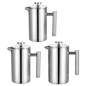 【-HRFS】 Stainless Steel French Press Coffee Maker with Micro-Filter French Press Tea Maker Portable Coffee Pot for Home Travel