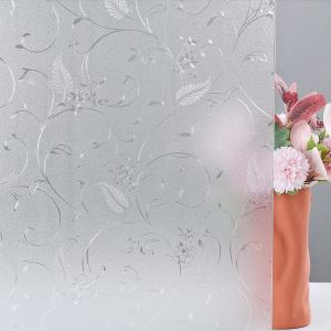 Privacy Glass Window Sticker Self Adhesive Vinyl Film for Home Light Blocking Film Heat Control Window Film