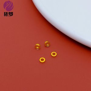 ชิ้นส่วนเครื่องประดับ DIY ทองคำดินสอ ลูกปัดตัดตรงมุมฉาก ลูกปัดห่วงข้อมือ สร้อยคอ งานฝีมือ เครื่องประดับใหม่ โลหะผสม