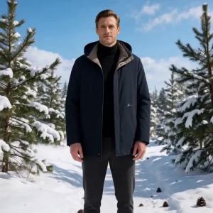New Windproof Hooded Men Winter Jacket Fleece Lined Coat Mens Warm Ski Jacket Hooded Windbreaker Outdoor Parka Coat Male Hiking