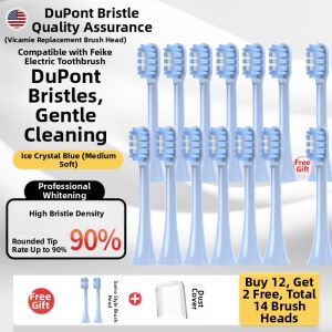 Electric Toothbrush Head Compatible with FLYCO FT7105/7106/7205/7108/TH01 Replacement Head Deep Cleaning Adult Hardness Grade 4 Pieces