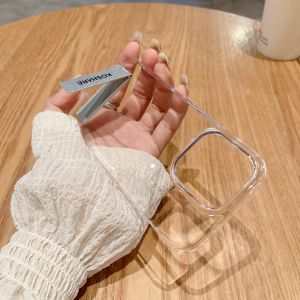 [Foldable Metal Bracket] Suitable for Apple 15promax Phone Case Fancy Iphone14 New Arrival 13pro Transparent 12 Frameless 11 Ultra-Thin Drop-Resistant plus Half Pack Men and Women