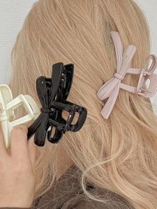 Elegant French Bow Butterfly Clip Hair Grips Shark Clamp Womens Fashion Hair Accessories Korean Style Fresh Outlined