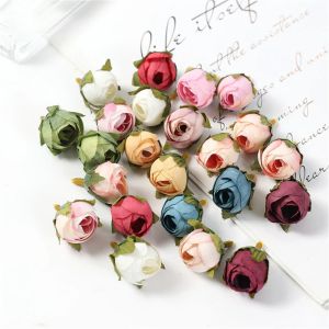 10/50Pcs Rose Artificial Flowers Head Silk Fake Flowers For Home Decor Christmas Party Wedding Decoration DIY Wreath Accessories