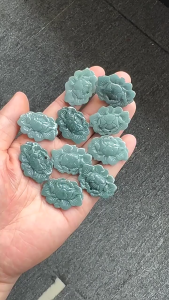 TIMESWIND Natural Original A-type Jade Blue Water Peony Flower Engraved Pendant Women Necklace Fashion Jewelry Gift with Certificate