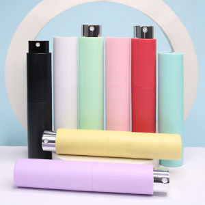 2/5pcs 10ml plastic rotary perfume bottle reusable travel spray bottle portable cologne spray pocket perfume sample bottle