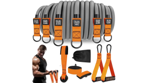 Resistance strap with handle used for muscle training strength building body shaping yoga home fitness equipment - natural