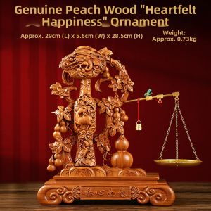 Lucky Peach Wood Ornament