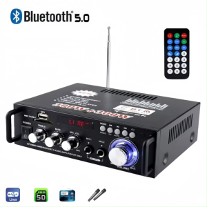 BT-198E เครื่องขยายเสียง 600W สเตอริโอHIFI ไร้สายบลูทูธ วิทยุ FM amplifier USB แฟลชไดรฟ์ SD CARD