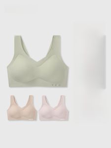 AIMO | Wireless Sports Bra Womens Seamless Anti-Sagging Thin Design Gathered Full Cup Nylon Vest Style Underwear No Size Youth Suitable