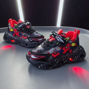 【On Hand】 Rubber Shoes For Kids Boys Sapatos Marvel Shoes With Light Baby Shoes 1 To 5 Years Old