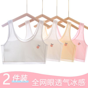 Development Period Girl Pure Cotton Intimates Summer Thin Mesh Waistcoat Primary School Junior High School Girl Bra 8-14 Years Old Breathable