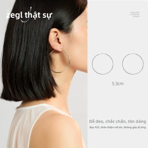 zengliu | Bông Tai Hình Vòng Bạc 925 Đơn Giản
