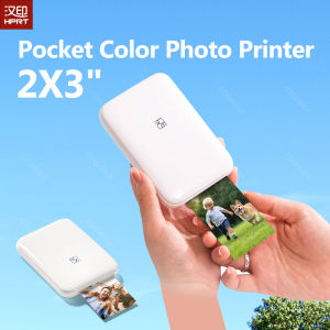HPRT Portable Photo Printer Pocket  2x3 inch Size Wireless Zink Technology Print 2x3 Sticky-Backed Photos Maker with Papers Case