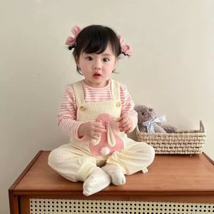 Princess Style Baby Girl Outfit Two-Piece Set Autumn Spring Cute Romper Pants Breathable Comfortable Cotton Polyester Blend