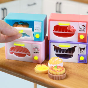 Miniature Dollhouse Toys Cartoon Microwave Oven Model Small Kitchen Appliances Pretend Play Home Life Scene Models for Teens