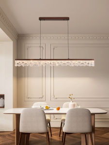 DGY | Vintage American Simple Walnut Colored Dining Room Linear Pendant Light 255U