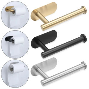 No Drilling Toilet Roll Paper Holder Wall Mount Storage Stand Organizer Kitchen Bathroom Tissue Towel Rack Stainless Steel