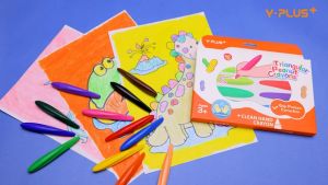 YPLUS Triangular Peanut Crayons 12 Colors and 24 Colors