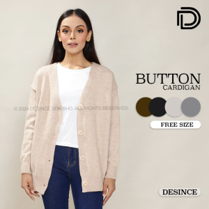 DESINCE Women Long Sleeve Cardigan Knitted Premium Knitwear Baju Kardigan Lengan Panjang WT 161
