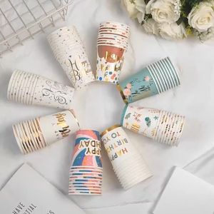 UMI 10pcs 250ml Birthday Kids Baby Party Event Party Decoration Disposable Paper Cup Tableware Cawan Kertas Minuman 纸杯